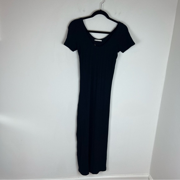NWT Vitamin A Catalina Midi Tee Black Ribbed Dress Size S - Picture 2 of 7